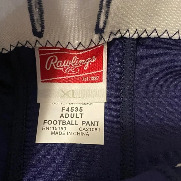 Rawlings Adult Navy Blue Football Pants - Picture 5 of 9